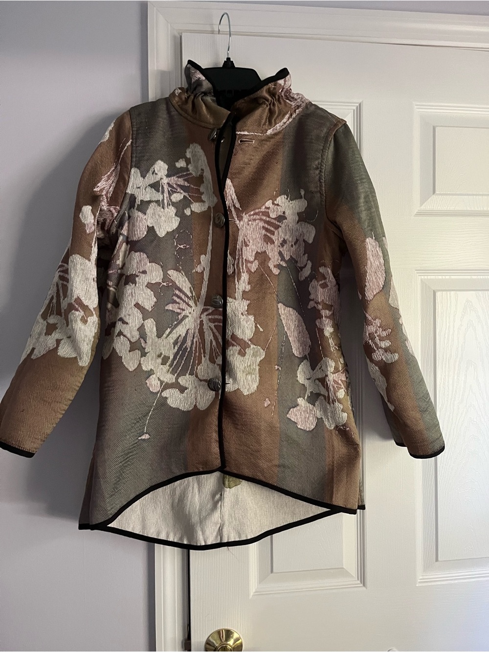 Floral Mosaic reversable Tunic in Brown & Baige